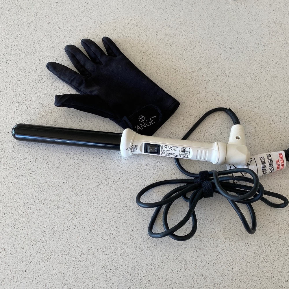 L’Ange Ondule Ceramic Curling Wand White 1” 25mm